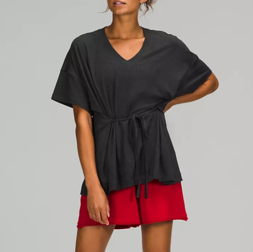 Lululemon Side Tie V Neck Tee